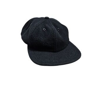 Vintage J. Crew Black Wool Baseball Cap Size M Made In USA Unisex Classic‎ Soft